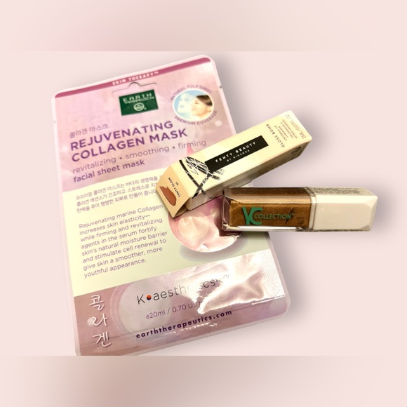 Makeup Bundle Fenty Glow Gloss Bomb, Creamsicle Highlighter, Collagen Mask - Picture 2 of 10